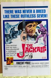 4x500 JACKALS 1sh '67 cool art of Vincent Price plundering in South Africa!