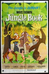 4x513 JUNGLE BOOK 1sh '67 Walt Disney cartoon classic, great image of all characters!