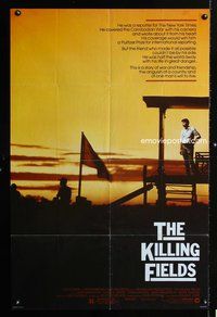 4x523 KILLING FIELDS 1sh '84 Roland Joffe, Sam Waterston, John Malkovich, cool sunset image!