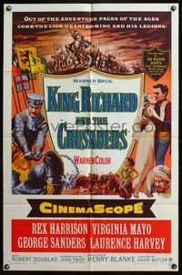 4x526 KING RICHARD & THE CRUSADERS 1sh '54 Rex Harrison, Virginia Mayo, George Sanders
