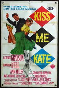 4x534 KISS ME KATE 1sh '53 wild image of Howard Keel spanking Kathryn Grayson!