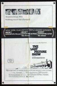 4x548 LAST PICTURE SHOW 1sh '71 Peter Bogdanovich, Jeff Bridges, Ellen Burstyn, Tim Bottoms