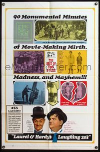 4x551 LAUREL & HARDY'S LAUGHING '20s 1sh '65 90 monumental minutes of movie-making mirth & madness!