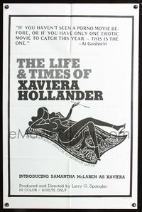 4x557 LIFE & TIMES OF XAVIERA HOLLANDER 1sh '74 sexy art of smoking naked Samantha McLaren!