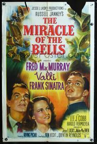 4x658 MIRACLE OF THE BELLS 1sh '48 great art of Frank Sinatra, Alida Valli, & Fred MacMurray!