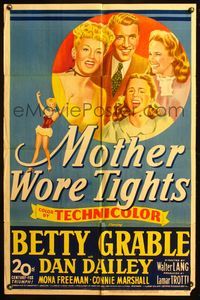 4x667 MOTHER WORE TIGHTS 1sh '47 art of Betty Grable, Dan Dailey, Mona Freeman & Connie Marshall!