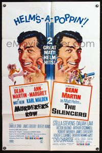 4x681 MURDERERS' ROW/SILENCERS 1sh '67 Dean Martin in two great Matt Helm hits!
