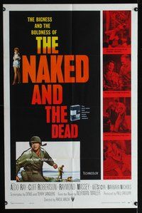 4x695 NAKED & THE DEAD 1sh '58 from Norman Mailer's novel, Aldo Ray in World War II!