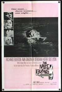 4x708 NIGHT OF THE IGUANA 1sh '64 Richard Burton, Ava Gardner, Sue Lyon, Deborah Kerr, John Huston