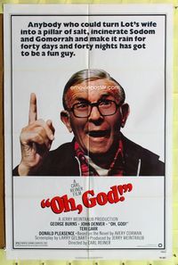 4x719 OH GOD 1sh '77 directed by Carl Reiner, great super close up of wacky George Burns!