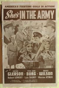 4x821 SHE'S IN THE ARMY 1sh R40s great images of America's fighting girls in action!
