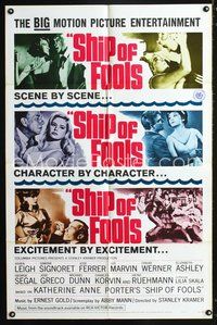4x824 SHIP OF FOOLS style C 1sh '65 Stanley Kramer's movie based on Katharine Anne Porter's book!