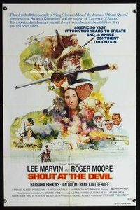 4x829 SHOUT AT THE DEVIL 1sh '76 art of Lee Marvin, Roger Moore & cast by R. Kinyon!