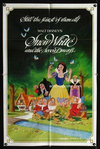 4x844 SNOW WHITE & THE SEVEN DWARFS 1sh R83 Walt Disney animated cartoon classic!