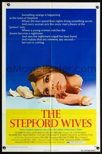 4x868 STEPFORD WIVES 1sh '75 wild image of shattered Katharine Ross, from Ira Levin's novel!