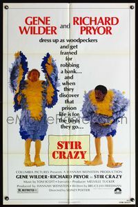4x874 STIR CRAZY 1sh '80 Gene Wilder & Richard Pryor in chicken suits, directed by Sidney Poitier!