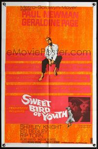 4x895 SWEET BIRD OF YOUTH 1sh '62 Paul Newman, Geraldine Page, from Tennessee Williams' play!