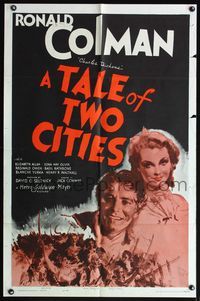 4x897 TALE OF TWO CITIES 1sh R62 art of Ronald Colman & Elizabeth Allan, written by Charles Dickens