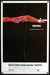 4x899 TATTOO 1sh '81 Bruce Dern, every great love leaves its mark, cool body art image!