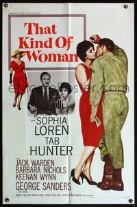 4x906 THAT KIND OF WOMAN 1sh '59 images of sexy Sophia Loren, Tab Hunter & George Sanders!