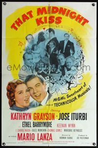 4x907 THAT MIDNIGHT KISS 1sh '49 Kathryn Grayson & Jose Iturbi in MGM's sweetheart of musicals!