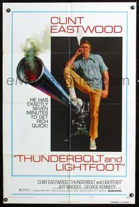 4x927 THUNDERBOLT & LIGHTFOOT style C 1sh '74 artwork of Clint Eastwood with HUGE gun!