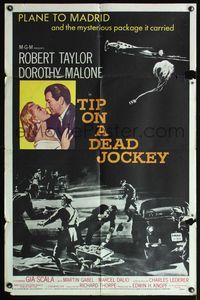 4x933 TIP ON A DEAD JOCKEY 1sh '57 Robert Taylor & Dorothy Malone caught up in a horse race crime!