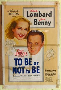 4x935 TO BE OR NOT TO BE 1sh '42 Carole Lombard, Jack Benny, directed by Ernst Lubitsch!