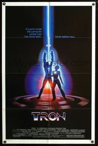 4x952 TRON 1sh '82 Walt Disney sci-fi, Jeff Bridges, cool special effects!