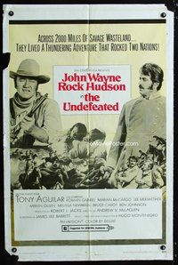 4x961 UNDEFEATED style B 1sh '69 Civil War John Wayne & Rock Hudson!