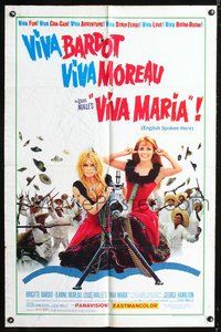 4x973 VIVA MARIA 1sh '66 Louis Malle, sexiest French babes Brigitte Bardot & Jeanne Moreau!
