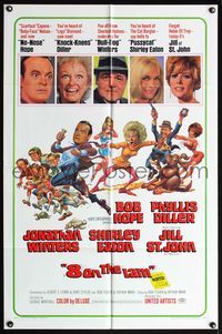 4y023 8 ON THE LAM 1sh '67 Bob Hope, Phyllis Diller, Jill St. John, wacky Jack Davis art of cast!