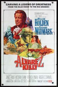4y034 ALVAREZ KELLY 1sh '66 renegade adventurer William Holden & reckless Colonel Richard Widmark