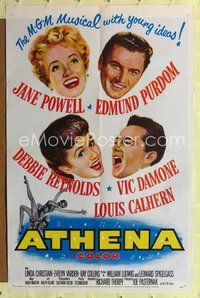 4y052 ATHENA 1sh '54 nature girl Jane Powell, Debbie Reynolds, Edmund Purdom, Vic Damone!