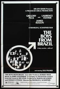 4y116 BOYS FROM BRAZIL 1sh '78 Gregory Peck is a Nazi on the run from Laurence Olivier!