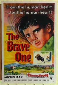 4y120 BRAVE ONE style A 1sh '56 Irving Rapper directed western, written by Dalton Trumbo!