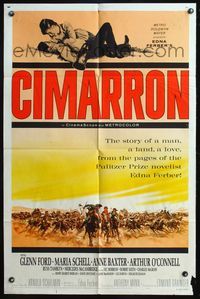 4y164 CIMARRON style B 1sh '60 directed by Anthony Mann, Glenn Ford, Maria Schell!