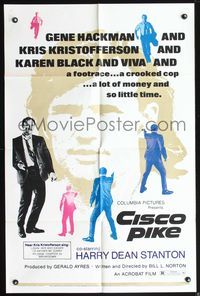 4y168 CISCO PIKE 1sh '71 Gene Hackman, Kris Kristofferson, Karen Black, Viva!