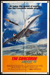 4y173 CONCORDE: AIRPORT '79 style B 1sh '79 cool art of the fastest airplane attacked by missile!