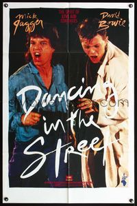 4y193 DANCING IN THE STREET 1sh '85 great huge image of Mick Jagger & David Bowie singing!