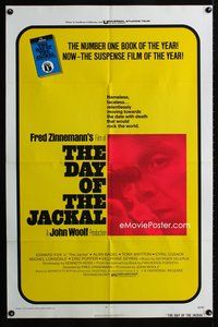 4y198 DAY OF THE JACKAL 1sh '73 Fred Zinnemann assassination classic, master killer Edward Fox!