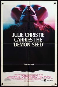4y203 DEMON SEED 1sh '77 super close up of sexy naked Julie Christie, sci-fi horror!