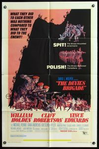 4y210 DEVIL'S BRIGADE 1sh '68 William Holden, Cliff Robertson, Vince Edwards, cool art by Kossin!