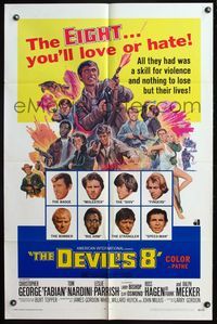 4y215 DEVIL'S EIGHT 1sh '69 Christopher George, Fabian, they had a skill for violence, action art!