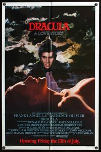 4y238 DRACULA advance 1sh '79 Laurence Olivier, Bram Stoker, vampire Frank Langella & sexy girl!