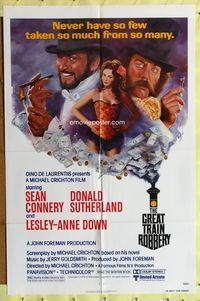 4y325 GREAT TRAIN ROBBERY 1sh '79 Sean Connery, Sutherland & Lesley-Anne Down by Tom Jung!