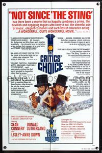 4y326 GREAT TRAIN ROBBERY reviews 1sh '79 Sean Connery, Sutherland & Lesley-Anne Down by Tom Jung!