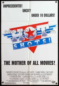 4y371 HOT SHOTS DS 1sh '91 Charlie Sheen, Lloyd Bridges, the mother of all movies!