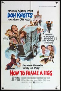 4y377 HOW TO FRAME A FIGG 1sh '71 Joe Flynn, wacky comedy images of Don Knotts!