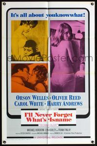 4y396 I'LL NEVER FORGET WHAT'S'ISNAME 'youknowwhat' 1sh '68 Orson Welles, sexy Carol White, Winner